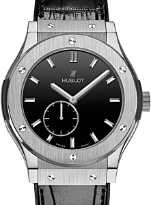 Hublot Classico Ultra-Thin 515.NX.1270.LR Black Index Titanium &amp; Leather 45mm BRAND NEW