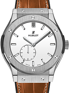 Hublot Classico Ultra-Thin 515.NX.2210.LR White Index Titanium &amp; Leather 45mm BRAND NEW