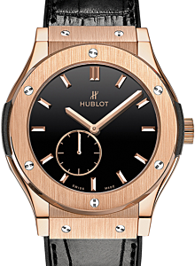 Hublot Classico Ultra-Thin 515.OX.1280.LR Black Index Rose Gold &amp; Leather 45mm BRAND NEW