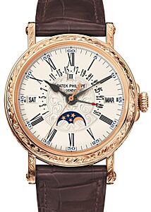 Patek Philippe Grand Complications Perpetual Calendar Day Month Moon Phases White Opaline Roman Dial 5160R-001 - BRAND NEW