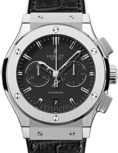Hublot Classic Fusion Chronograph 521.NX.1170.LR Black Index Titanium &amp; Leather 45mm BRAND NEW