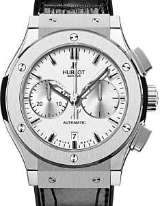 Hublot Classic Fusion Chronograph 521.NX.2610.LR Silver Index Titanium &amp; Leather 45mm BRAND NEW