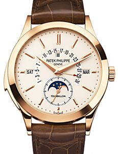 Patek Philippe 5216R-001 Grand Complications Perpetual Calendar Day Month Moon Phase 39.5mm Silver Opaline Index Rose Gold Leather Manual BRAND NEW