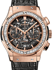 Hublot Classic Fusion Aerofusion 525.OX.0180.LR.1904 Skeleton Index Diamond Bezel &amp; Rose Gold Case Leather 45mm BRAND NEW