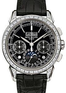 Patek Philippe Grand Complications Perpetual Calendar Moon Phases Chronograph Platinum Diamond Baguette Black 5271P-001 - BRAND NEW