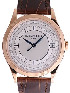 Patek Philippe 5296R-001 Calatrava 38mm Silver Date Rose Gold Leather BRAND NEW