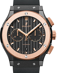 Hublot Classic Fusion Chronograph 541.CO.1781.RX Carbon Fiber Index Rose Gold Bezel &amp; Black Ceramic Case Rubber 42mm BRAND NEW