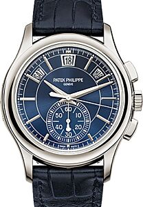 Patek Philippe Complications Annual Calendar Chronograph Platinum Blue Dial 5905P-001 