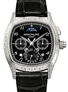 Patek Philippe 5951/500P-001 Grand Complications Perpetual Calendar Moon Phase Chronograph 37 ? 45mm Black Arabic Platinum Leather Manual - BRAND NEW