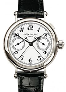 Patek Philippe 5959P-001 Grand Complications Chronograph 33mm White Arabic Platinum Leather Manual BRAND NEW