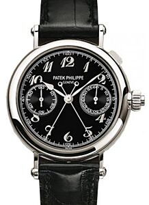 Patek Philippe 5959P-011 Grand Complications Chronograph 33mm Black Arabic Platinum Leather Manual BRAND NEW