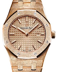 Audemars Piguet Royal Oak Frosted Rose Gold Quartz Pink Index 33mm Bracelet 67653OR.GG.1263OR.02 - BRAND NEW