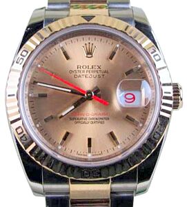Rolex Datejust Turnograph 116263 Champagne 18k Yellow Gold Stainless Steel