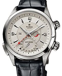 Tudor Heritage Advisor 79620T Silver Arabic &amp; Index Titanium &amp; Stainless Steel &amp; Leather 42mm BRAND NEW