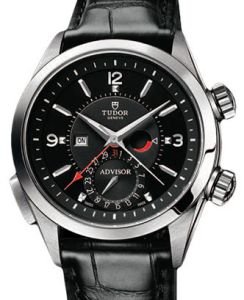 Tudor Heritage Advisor 79620TN Black Arabic &amp; Index Titanium &amp; Stainless Steel &amp; Leather 42mm BRAND NEW