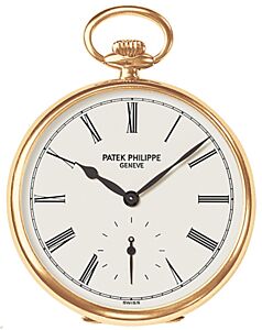 Patek Philippe 973J-010 Lepine Pocket Watch 44mm Ivory Roman Yellow Gold Manual BRAND NEW