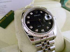 Rolex Datejust 116234 Black Jubilee Dial with Factory Diamond Di