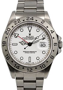 Rolex Explorer II Stainless Steel White 40mm Dial GMT Date Oyster GMT Date 16570 - PREOWNED