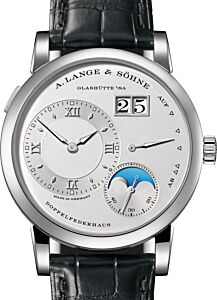 A Lange Sohne Lange 1 Moon Phase Platinum 38.5mm Rhodie Silver Dial 192.025 - BRAND NEW