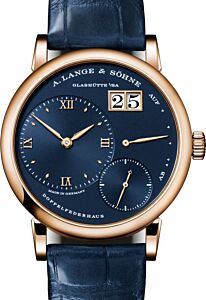 A Lange Sohne Little Lange 1 Pink Rose Gold 36.8mm Blue Dial 181.063