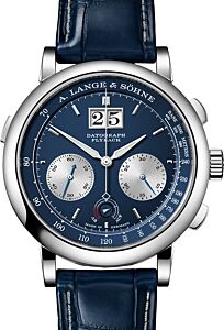 A Lange Sohne Saxonia Datograph Up/Down White Gold 41mm Blue Dial 405.028