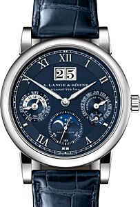 A Lange Sohne Saxonia Langematik Perpetual White Gold 38.5mm Blue Dial 310.028 E - BRAND NEW