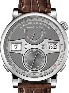 A Lange Sohne Zeitwerk Date White Gold 44.2mm Grey Dial 148.038 