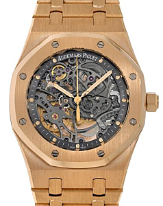 Audemars Piguet 15305OR.OO.D088CR.01 Royal Oak Openworked Selfwinding 39mm Black Skeleton Rose Gold Bracelet