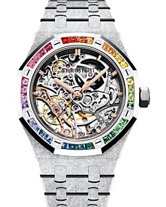 Audemars Piguet Royal Oak White Gold Frosted Double Balance Wheel Openworked 37mm Rainbow 15468BC.YG.1259BC.01-B