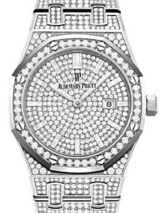 Audemars Piguet Royal Oak Quartz 33mm White Gold Diamond Pave 67652BC.ZZ.1265BC.01