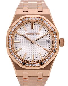 Audemars Piguet Royal Oak 37mm Rose Gold Diamond Bezel Silver Dial 15551OR.ZZ.1356OR.04