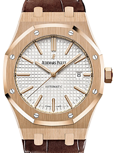 Audemars Piguet Royal Oak Selfwinding Rose Gold 41mm Silver Dial Leather 15400OR.OO.D088CR.01