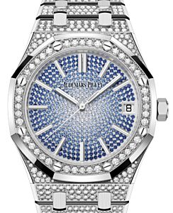 Audemars Piguet Royal Oak "50th Anniversary" White Gold/Diamond Sapphire Paved Dial 41mm 15512BC.ZZ.1322BC.01 - BRAND NEW