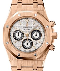 Audemars Piguet Royal Oak Chronograph Rose Gold 39mm White Index/Black Subdial & Bracelet 25960OR.OO.1185OR.02