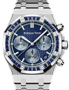 Audemars Piguet Royal Oak Chronograph 41mm White Gold Sapphire Set Bezel Blue Dial 26240BC.SS.1320BC.01