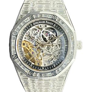 Audemars Piguet Royal Oak Double Balance Wheel Openworked White Gold Baguette Diamond Pave 15417BC.ZZ.1267BC.01