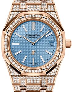 Audemars Piguet Royal Oak Extra-Thin Rose Gold 39mm Light Blue Diamond 15202OR.ZZ.1241OR.01 - BRAND NEW