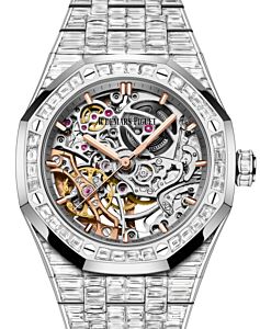 Audemars Piguet Royal Oak Frosted Gold Double Balance Wheel Openworked 37mm Baguette Diamonds 15469BC.ZZ.1260BC.01-A - BRAND NEW