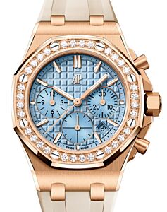 Audemars Piguet Offshore Chronograph Pink Rose Gold Diamond Light Blue Dial 26231OR.ZZ.A085CA.01