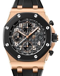 Audemars Piguet Offshore Chronograph 42mm Pink Rose Gold Rubberclad Grey Dial 26238OK.OO.A002CA.01