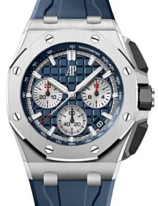 Audemars Piguet Royal Oak Offshore Selfwinding Chronograph 43mm Titanium Blue Dial Rubber Strap 26420TI.OO.A027CA.01 - BRAND NEW