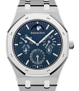 Audemars Piguet Royal Oak Perpetual Calendar Ultra-Thin 41mm Titanium Platinum Bezel Blue Dial 26586IP.OO.1240IP.01