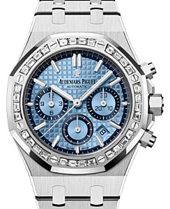Audemars Piguet Royal Oak Chronograph White Gold 38mm Blue Dial Diamond Bezel 26318BC.ZZ.1256BC.01