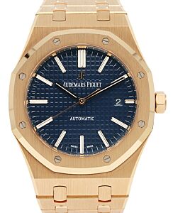 Audemars Piguet Royal Oak Selfwinding Rose Gold 41mm Blue Index Bracelet 15400OR.OO.1220OR.03 
