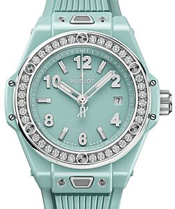 Hublot Big Bang 3-Hands One Click Mint Green Ceramic Diamonds 33 mm 485.GS.5271.RX.1204 - BRAND NEW