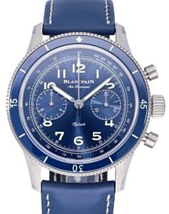 Blancpain Air Command Chronograph Titanium 42.5mm Leather Strap AC02 12B40 63A