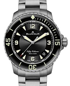 Blancpain Fifty Fathoms Automatique Titanium 45mm Black Dial Bracelet 5015 12B30 98B - BRAND NEW