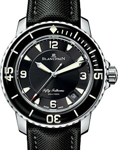 Blancpain Fifty Fathoms Automatique Titanium Black Dial Canvas Strap 45mm 5015-12B30-B52A - BRAND NEW