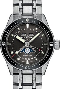 Blancpain Fifty Fathoms Bathyscaphe Moonphase Quanti?me Complet Phases de Lune Steel Grey Meteor Dial Steel Strap 5054 1110 70B - BRAND NEW