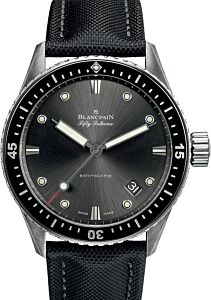 Blancpain Fifty Fathoms Bathyscaphe Steel Canvas Strap 5000 1110 B52A